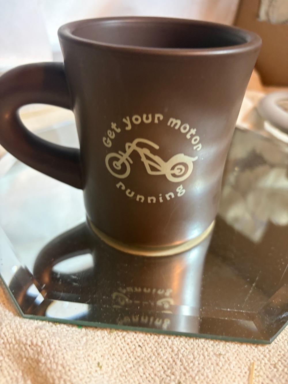 LIFE IS GOOD COFFEE MUG. GET YOUR MOTOR RUNNING MUG. Art Deco Print Mug. B112